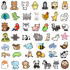 100PCS Cute Cartoon Animal Sticker Pack — Waterproof Vinyl Decals for Laptop, Notebook & Suitcase