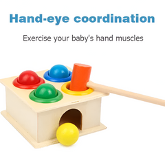 Wooden Hammering Ball Game — Montessori Knock & Pound Toy for Toddlers