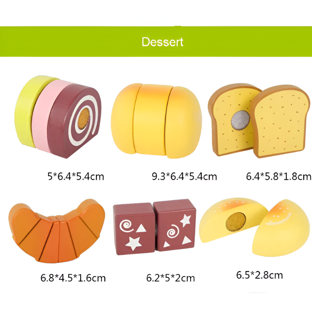 Montessori Wooden Cutting Kitchen Set — Pretend Fruit & Vegetable Play Toy