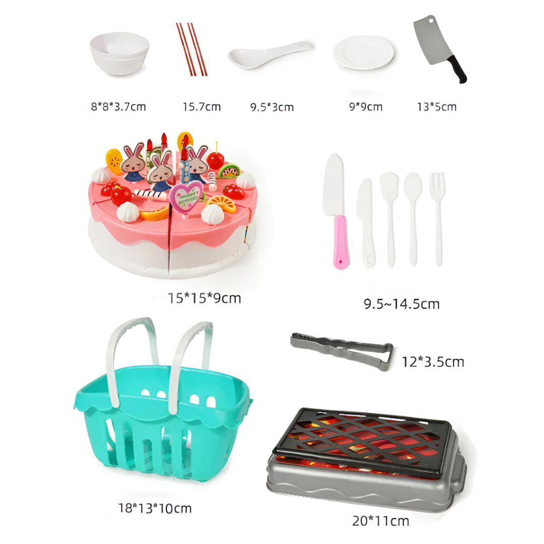 Cutting Play Food Toy — Pretend Fruit & Vegetables Set (Cutting Kit for Toddlers & Preschoolers)