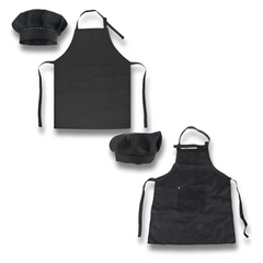 Kids Chef Costume Set — Mushroom Chef Hat & Adjustable Apron with Pocket (Cooking / Baking / Art)