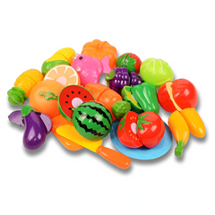6/10/13/24PCS Cutting Fruits & Vegetables Play Set — Pretend Play Food Toy for Kids