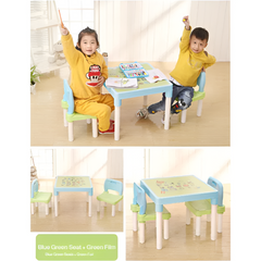 Kindergarten Table & 2 Chairs Set — Height-Adjustable Kids Study Desk (Ages 3–8)