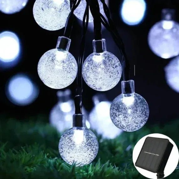 Solar Crystal Globe LED String Lights – 60 LEDs, 8 Modes, IP65 Waterproof | Outdoor Garden & Party Decor - Purshay