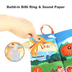 0–36M Interactive Cloth Baby Book — Sensory Tail Puzzle with Crinkle & Squeaker