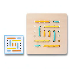 Montessori Wooden Lacing Board — Rope & Threading Puzzle for Fine Motor Skills (Ages 3+)
