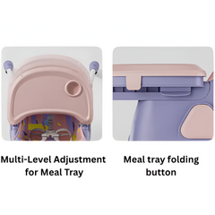 PANGDUBE Baby High Chair — Reclining Toddler Feeding Chair with 4 Wheels, Bib, Bowl & Spoon