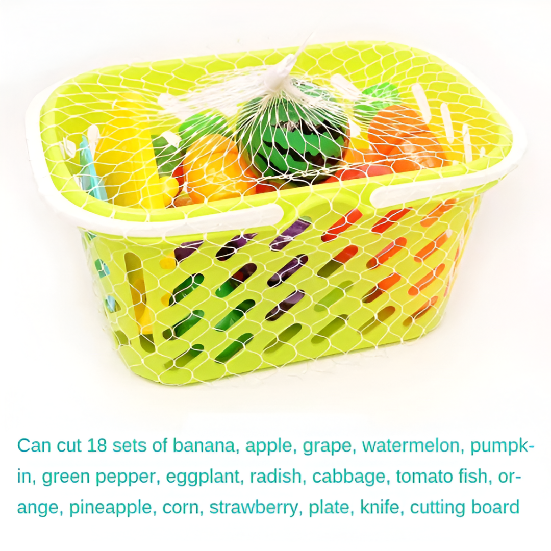6/10/13/24PCS Cutting Fruits & Vegetables Play Set — Pretend Play Food Toy for Kids