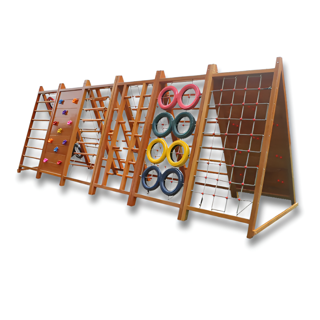 Large Wooden Climbing Frame — Outdoor Sensory Play Climber for Kindergarten & Preschool (Expandable Modules) Twelve-sided climbin