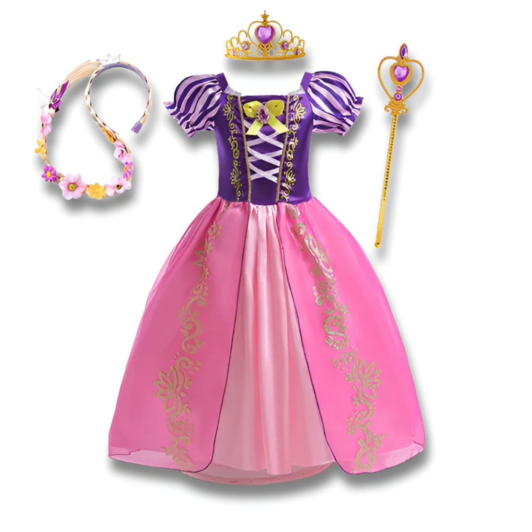 Official Disney Rapunzel Purple Princess Dress — Puff Sleeve Tangled Costume (Girls)