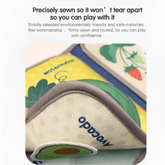 Montessori Busy Book — Sensory Cloth Activity Book for Babies & Toddlers (Animal Cognitive Puzzle)