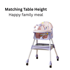 PANGDUBE Baby High Chair — Reclining Toddler Feeding Chair with 4 Wheels, Bib, Bowl & Spoon
