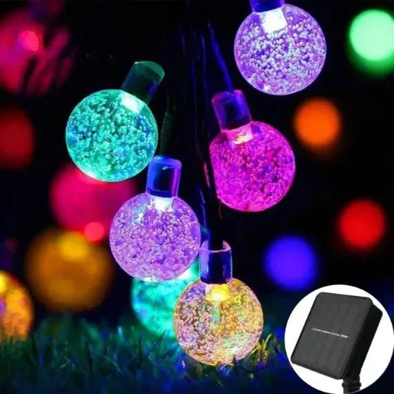 Solar Crystal Globe LED String Lights – 60 LEDs, 8 Modes, IP65 Waterproof | Outdoor Garden & Party Decor - Purshay