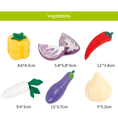 Montessori Wooden Cutting Kitchen Set — Pretend Fruit & Vegetable Play Toy