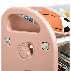 Toy Storage Cabinet & Bookshelf — Kids Toy Organizer with Removable Bins & Anti-Tip Anchor