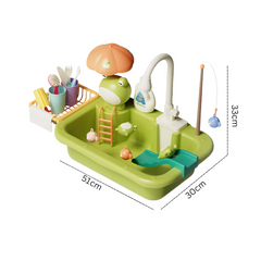 Kids Electric Dishwasher & Sink Playset — Running Water Pretend Play Kitchen Toy (Ages 3+)