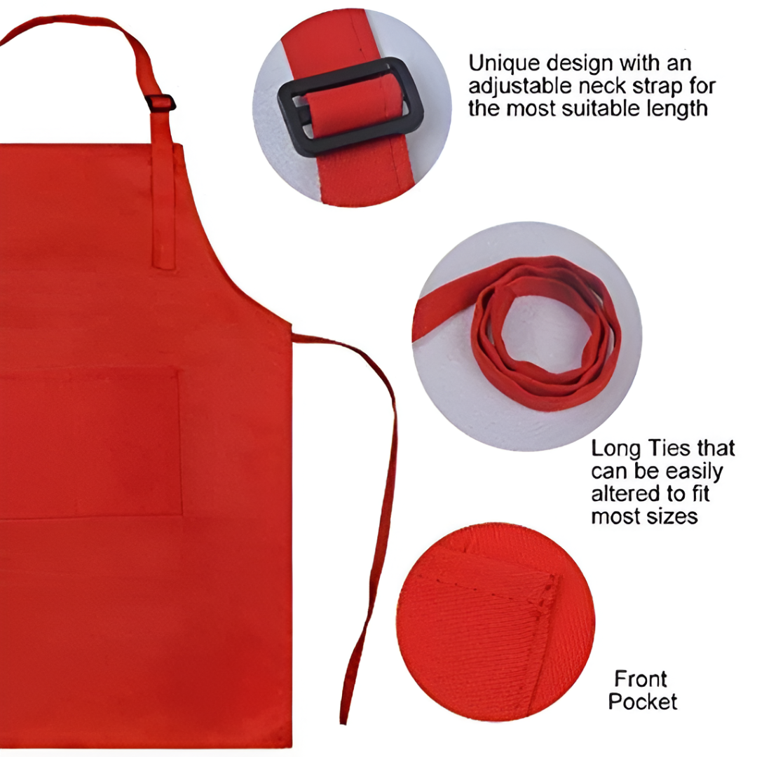 Kids Chef Costume Set — Mushroom Chef Hat & Adjustable Apron with Pocket (Cooking / Baking / Art)