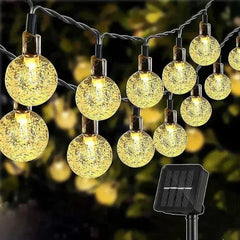 Solar Crystal Globe LED String Lights – 60 LEDs, 8 Modes, IP65 Waterproof | Outdoor Garden & Party Decor - Purshay