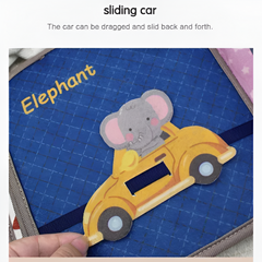 Montessori Busy Book — Sensory Cloth Activity Book for Babies & Toddlers (Animal Cognitive Puzzle)