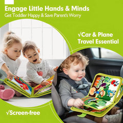 Montessori Busy Book for Toddlers – Quiet Activity Book with Farm Animals | Early Learning Fine Motor Toy