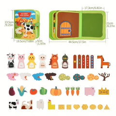 Montessori Busy Book for Toddlers – Quiet Activity Book with Farm Animals | Early Learning Fine Motor Toy