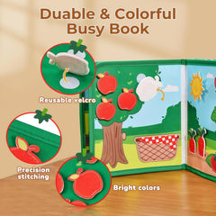 Montessori Busy Book for Toddlers – Quiet Activity Book with Farm Animals | Early Learning Fine Motor Toy