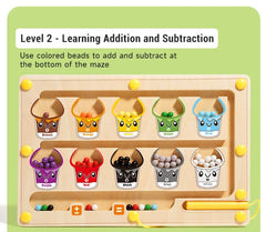 Magnetic Bead Maze Board – 2-in-1 Drawing & Educational Toy for Kids | Montessori Early Learning & Hand Coordination