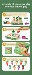 Montessori Carrot Harvest Game – Wooden Pull & Match Toy for Toddlers | Fine Motor Skills & Color Learning