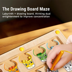 Magnetic Bead Maze Board – 2-in-1 Drawing & Educational Toy for Kids | Montessori Early Learning & Hand Coordination