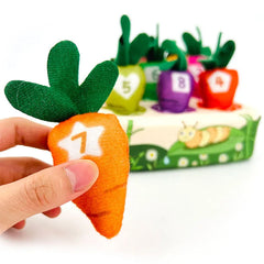 Montessori Carrot Harvest Game – Wooden Pull & Match Toy for Toddlers | Fine Motor Skills & Color Learning