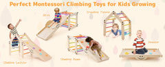 Montessori Indoor Climbing Set for Toddlers – Foldable Wooden Climber Toy | Safe Indoor Play Gym for Kids
