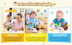 Montessori Sensory Hedgehog Toy – Fine Motor Learning Toy for Toddlers Ages 1–4 | Educational Travel Toy