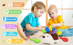 Montessori Sensory Hedgehog Toy – Fine Motor Learning Toy for Toddlers Ages 1–4 | Educational Travel Toy