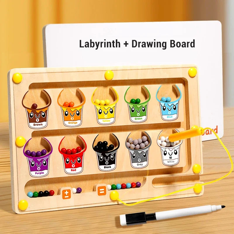 Magnetic Bead Maze Board – 2-in-1 Drawing & Educational Toy for Kids | Montessori Early Learning & Hand Coordination