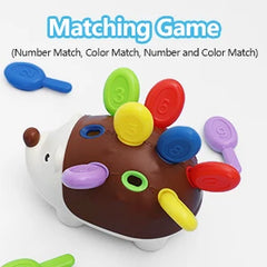 Montessori Sensory Hedgehog Toy – Fine Motor Learning Toy for Toddlers Ages 1–4 | Educational Travel Toy