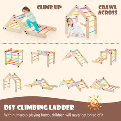 Montessori Indoor Climbing Set for Toddlers – Foldable Wooden Climber Toy | Safe Indoor Play Gym for Kids