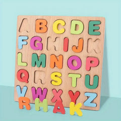 3D Wooden Alphabet & Number Puzzle – Montessori Educational Toy for Kids | Colorful Matching Game for Early Learning & Math Skills