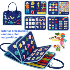 Toddler Busy Board – Montessori Sensory Toy for Kids | Educational Learning Travel Activity Book for Airplane & Car