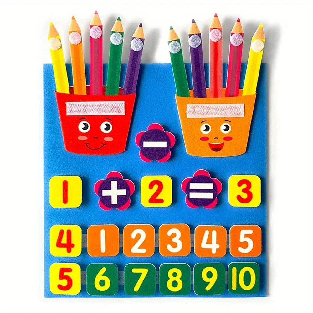 Felt Learning Board – Montessori Math Toy for Kids | DIY Addition & Subtraction Educational Board