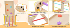 Montessori Indoor Climbing Set for Toddlers – Foldable Wooden Climber Toy | Safe Indoor Play Gym for Kids
