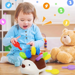 Montessori Sensory Hedgehog Toy – Fine Motor Learning Toy for Toddlers Ages 1–4 | Educational Travel Toy