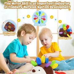 Montessori Sensory Hedgehog Toy – Fine Motor Learning Toy for Toddlers Ages 1–4 | Educational Travel Toy