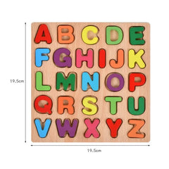 3D Wooden Alphabet & Number Puzzle – Montessori Educational Toy for Kids | Colorful Matching Game for Early Learning & Math Skills