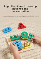 Montessori Wooden Stacking & Sorting Toy – Educational Puzzle for Toddlers (Age 1+)
