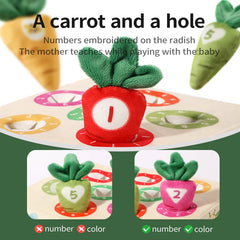 Montessori Carrot Harvest Game – Wooden Pull & Match Toy for Toddlers | Fine Motor Skills & Color Learning