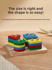 Montessori Wooden Stacking & Sorting Toy – Educational Puzzle for Toddlers (Age 1+)