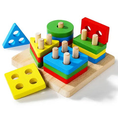 Montessori Wooden Stacking & Sorting Toy – Educational Puzzle for Toddlers (Age 1+)