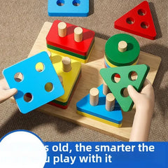 Montessori Wooden Stacking & Sorting Toy – Educational Puzzle for Toddlers (Age 1+)