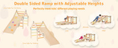 Montessori Indoor Climbing Set for Toddlers – Foldable Wooden Climber Toy | Safe Indoor Play Gym for Kids