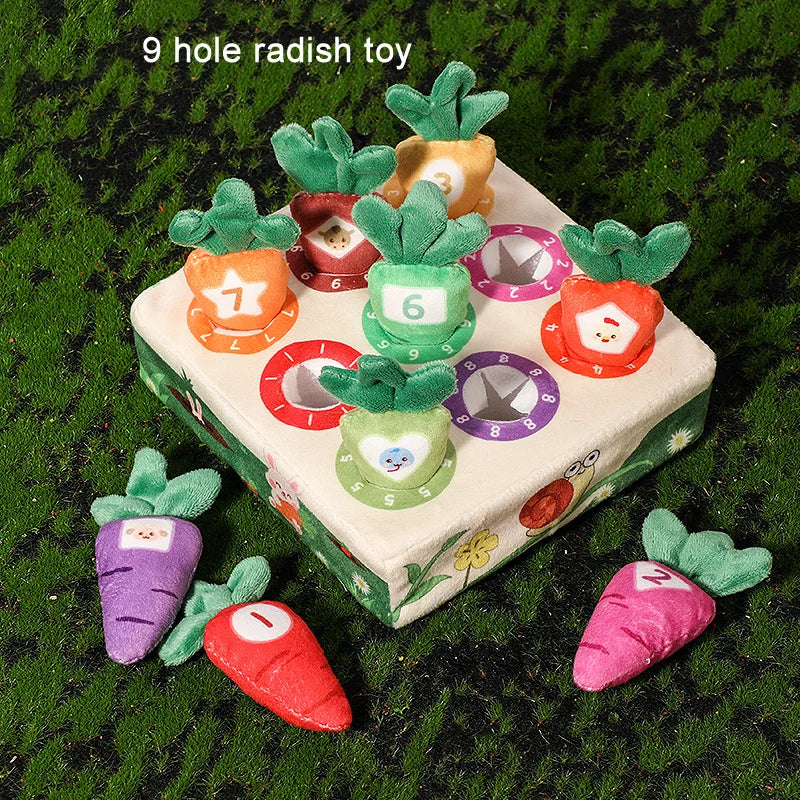 Montessori Carrot Harvest Game – Wooden Pull & Match Toy for Toddlers | Fine Motor Skills & Color Learning